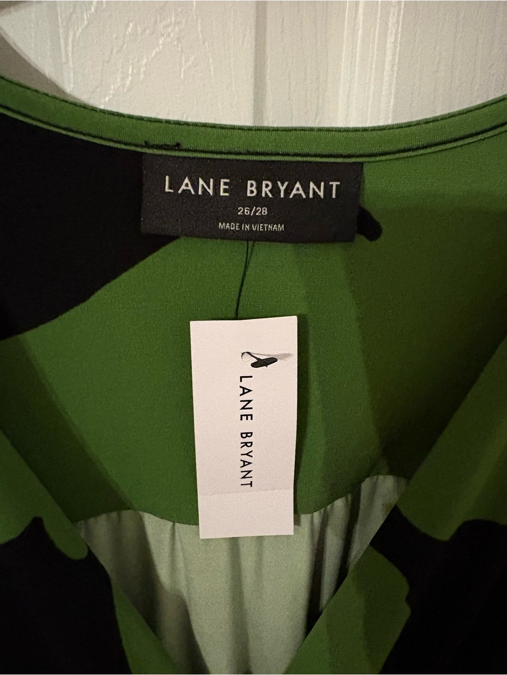 Lane Bryant Black and Green Floral Wrap Dress - Picture 7 of 9